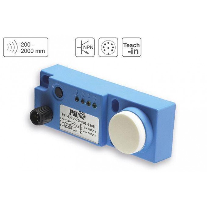 PIL P41-200-2N-CM12 Ультразвуковой датчик расстояния до 2000 mm Расстояние восприятия, 2 x NPN PIL SENSOREN 18716